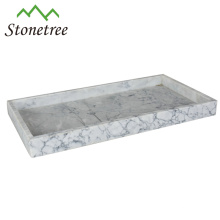 100% Natrual Marble Vanity Tray 16 x 8 Inch